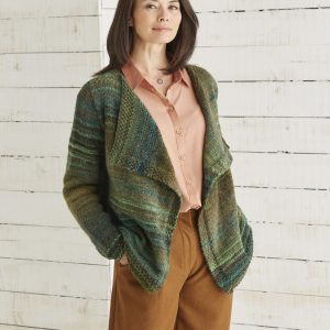 DRAPE CARDIGAN IN SIRDAR JEWELSPUN ARAN-Printed pattern in the post