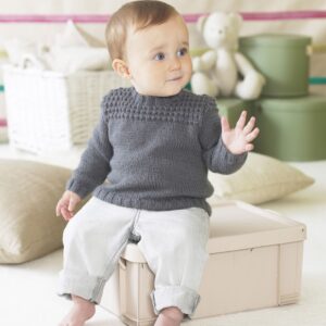 BABY V NECK & ROUND NECK SWEATERS IN SNUGGLY DK-Printed pattern in the post