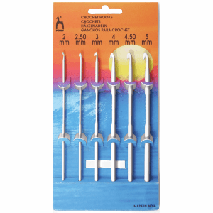 Aluminium Crochet Hooks: 6 Asstd Sizes: 2.00 - 5mm
