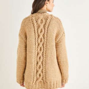BACK CABLE PANEL CARDIGAN IN SIRDAR ADVENTURE-Printed pattern in the post