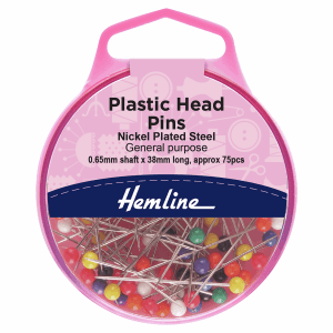 Pins: Plastic Head: 38mm: Nickel: 75 Pieces