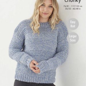 Sweater, Hat & Cowl Knitted in Timeless Classic Super Chunky-Printed pattern in the post