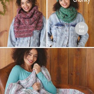 Throw, Scarf, Snood & Hat Knitted in Christmas Super Chunky-Printed pattern in the post