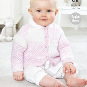 Round and V Neck Cardigans: Knitted in Baby Pure DK-Printed Pattern to the Post
