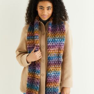 TEXTURED SCARF IN SIRDAR JEWELSPUN-Printed pattern in the post