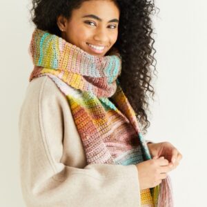 CROCHET FRINGED SCARF IN SIRDAR JEWELSPUN-Printed pattern in the post