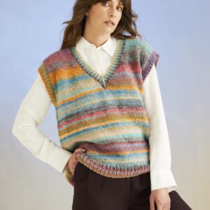 OCEAN TREASURE TANK IN SIRDAR JEWELSPUN WITH WOOL CHUNKY-Printed pattern in the post