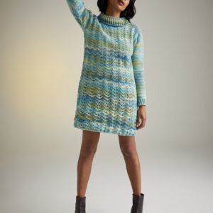 WILDFLOWER ROLL NECK IN SIRDAR JEWELSPUN ARAN-Printed pattern in the post